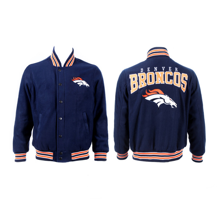 Men's Denver Broncos Navy Stitched Jacket Men's Denver Broncos Navy Stitched Jacket